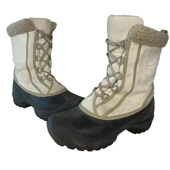 Sorel Cumberland Boots Women's 8 US OFF White Thinsulate Winter Snow Shoes WARM - Picture 1 of 9